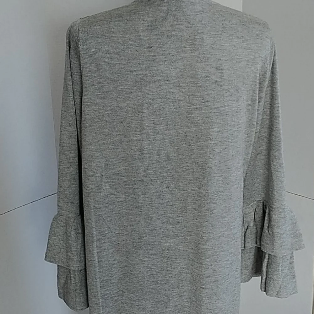 Metric, Heather Grey Cardigan w Bell Sleeves, Sz L - Picture 4 of 12